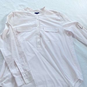COPY - Light weight roll sleeve top in a hint of pink color